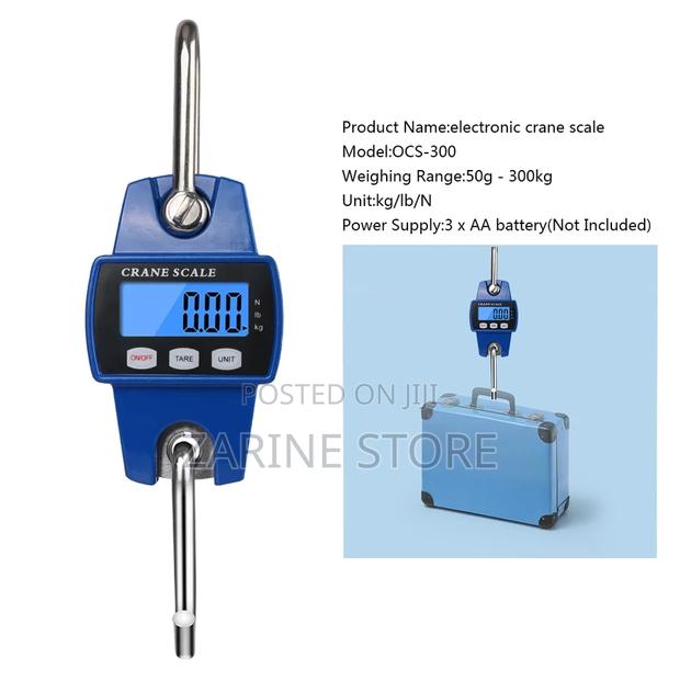 Digital Crane Scale 300kgs Weighing Machine + Batteries - thumbnail 4