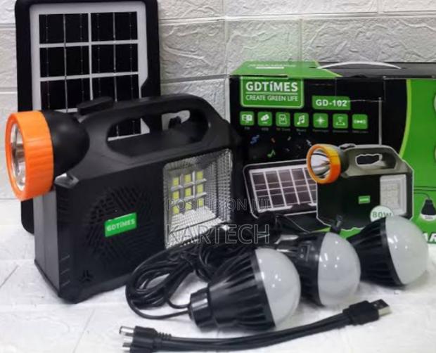 Solar Lamp Gd-102 With Radio, Bluetooth and 3 Bulbs