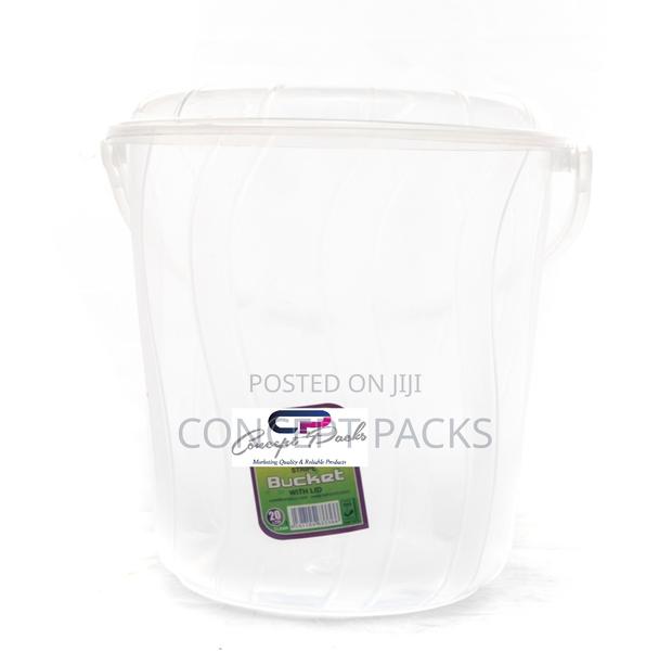 20 Litres Clear Bucket With Lid.