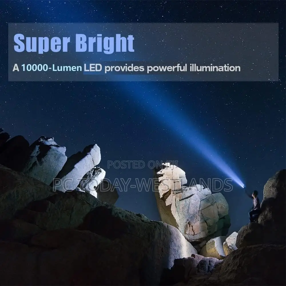 Yierblue Rechargeable Spotlight, Super Bright 10,000 Lm