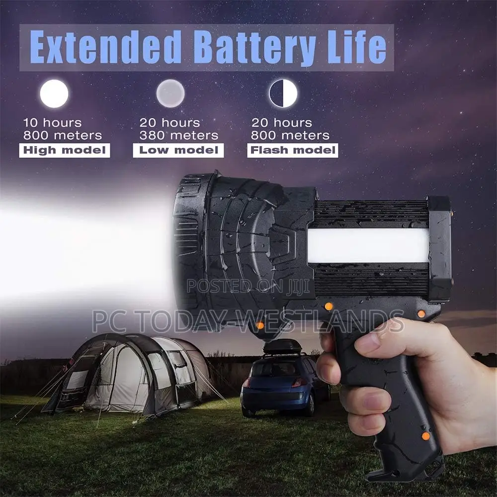 Yierblue Rechargeable Spotlight, Super Bright 10,000 Lm