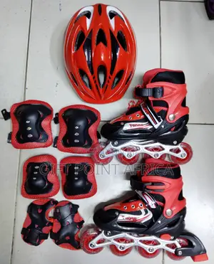 Red Full Set Roller Skates Foe Kids