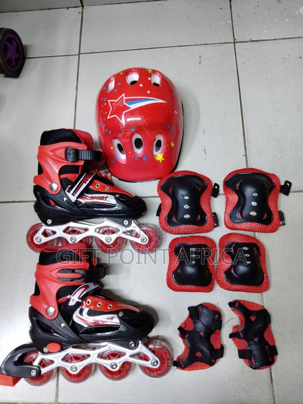 Red Full Set Roller Skates for Kids - thumbnail 3