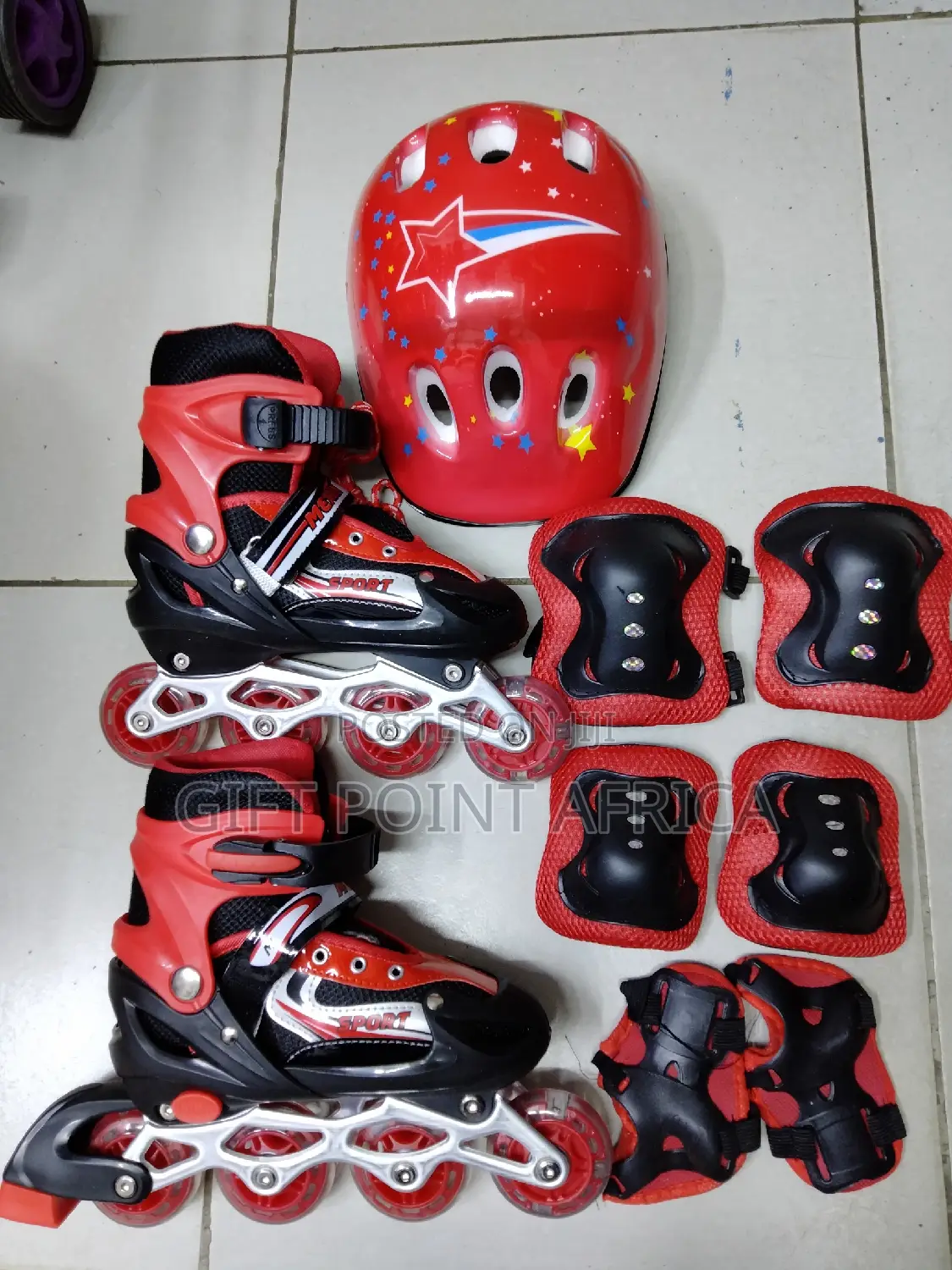 Red Full Set Roller Skates for Kids