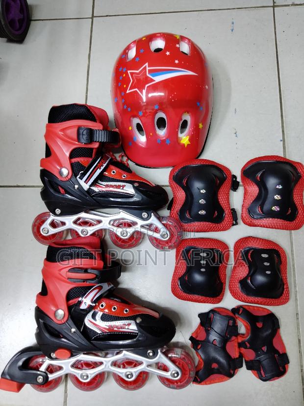 Red Full Set Roller Skates for Kids - main view