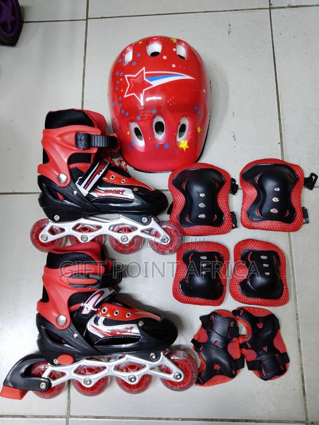 Red Full Set Roller Skates for Kids - thumbnail 4