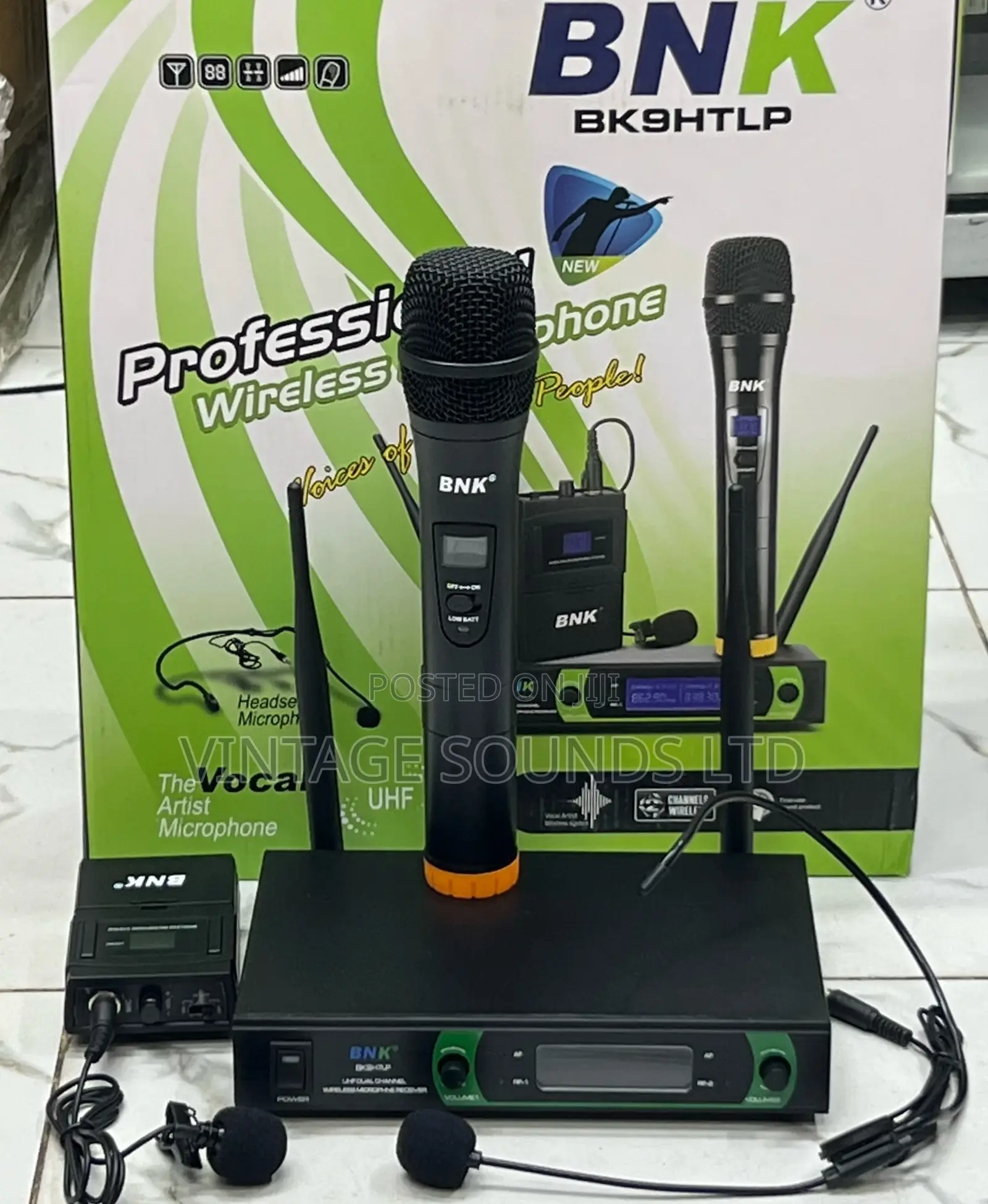 BNK Bk 9 HTLP Lapel 3 Wireless Microphone Set System