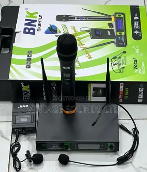 BNK Bk 9 HTLP Lapel 3 Wireless Microphone Set System
