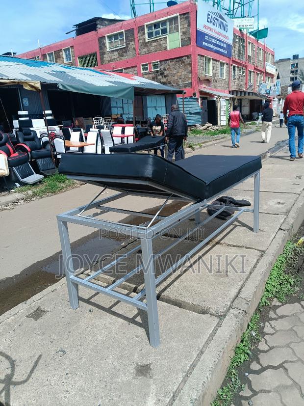 Massage Bed, Black and Silver - main view