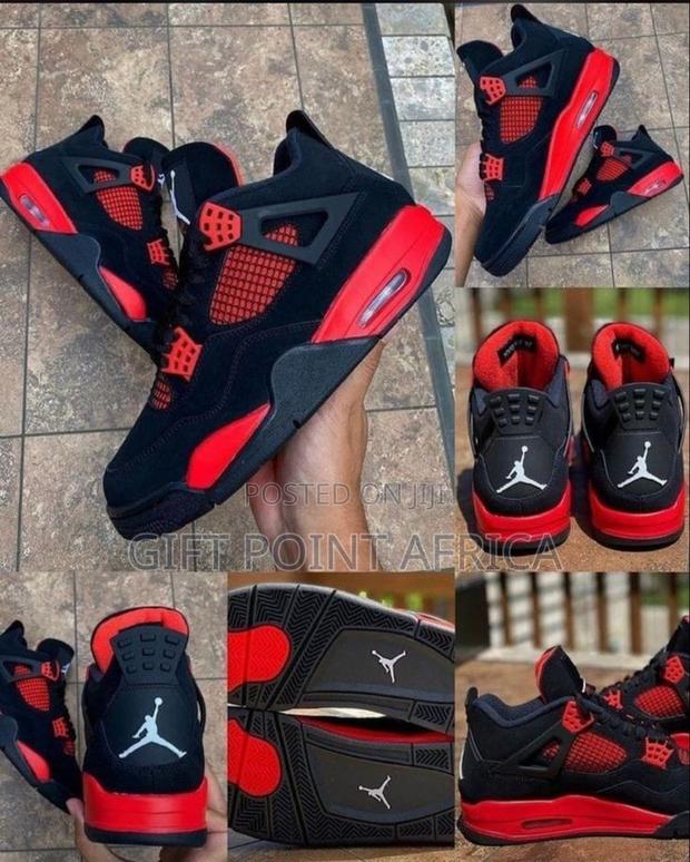 Air Jordan 4 Thunder Red Sneakers - main view