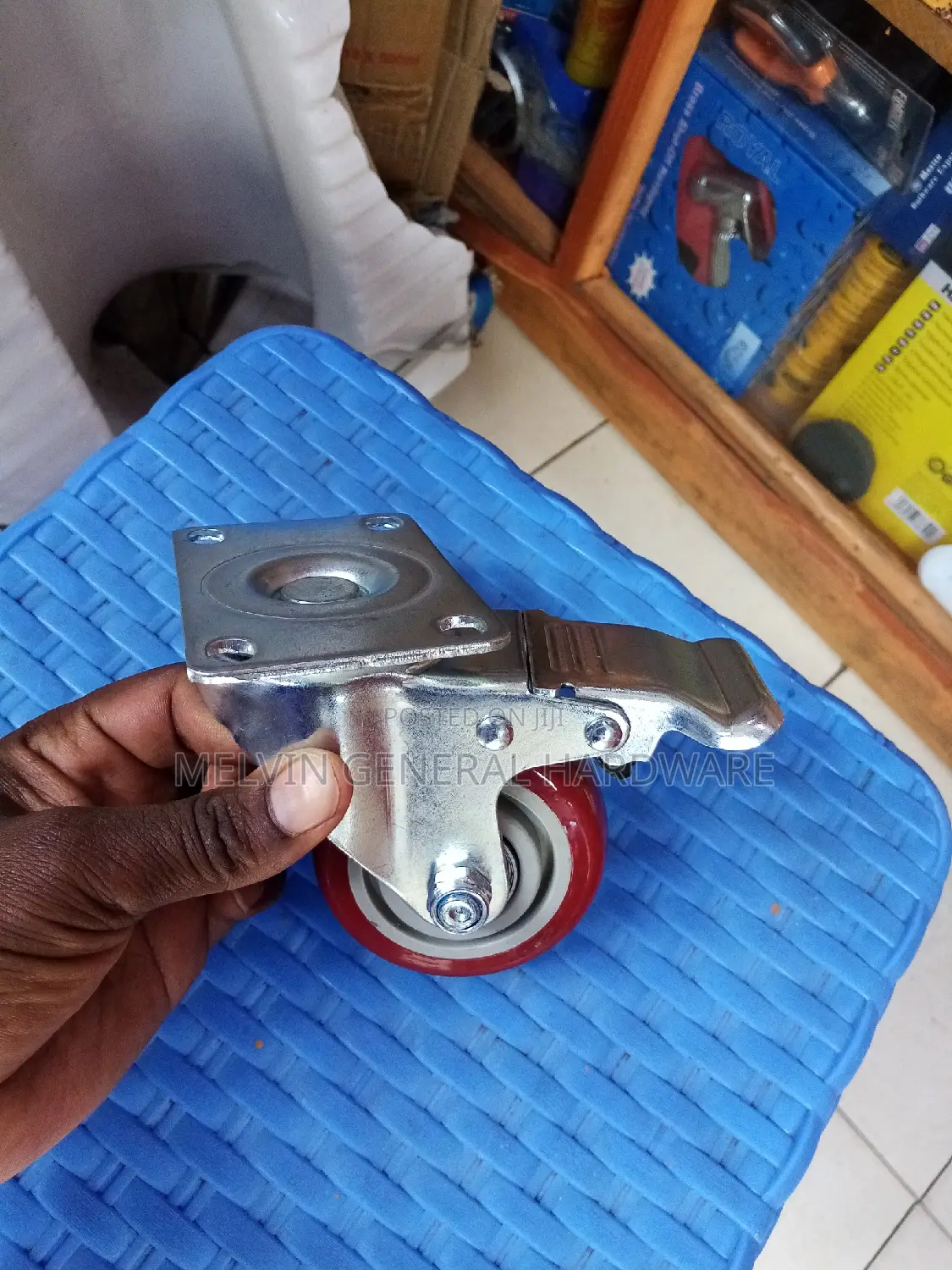 Red Castorwheel With Brake 3"