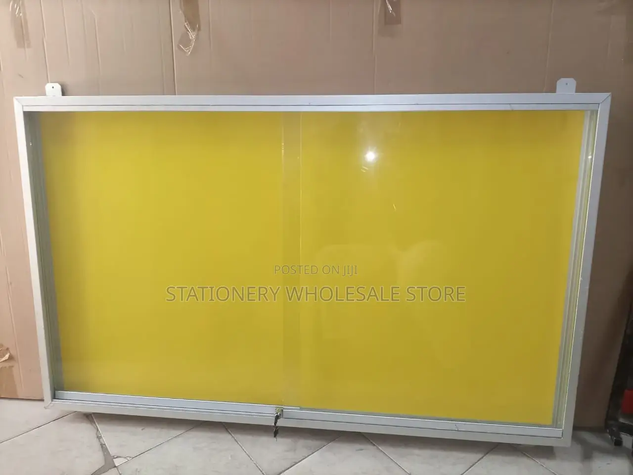Lockable Glass Sliding Notice Board 150cm X 90cm