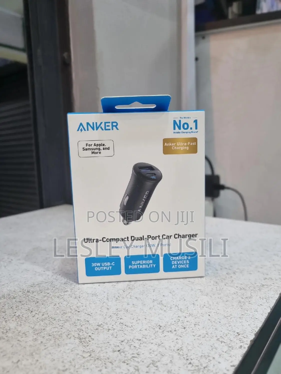 Anker 30W 2-Port Type C Fast Car Charger Ultra Port