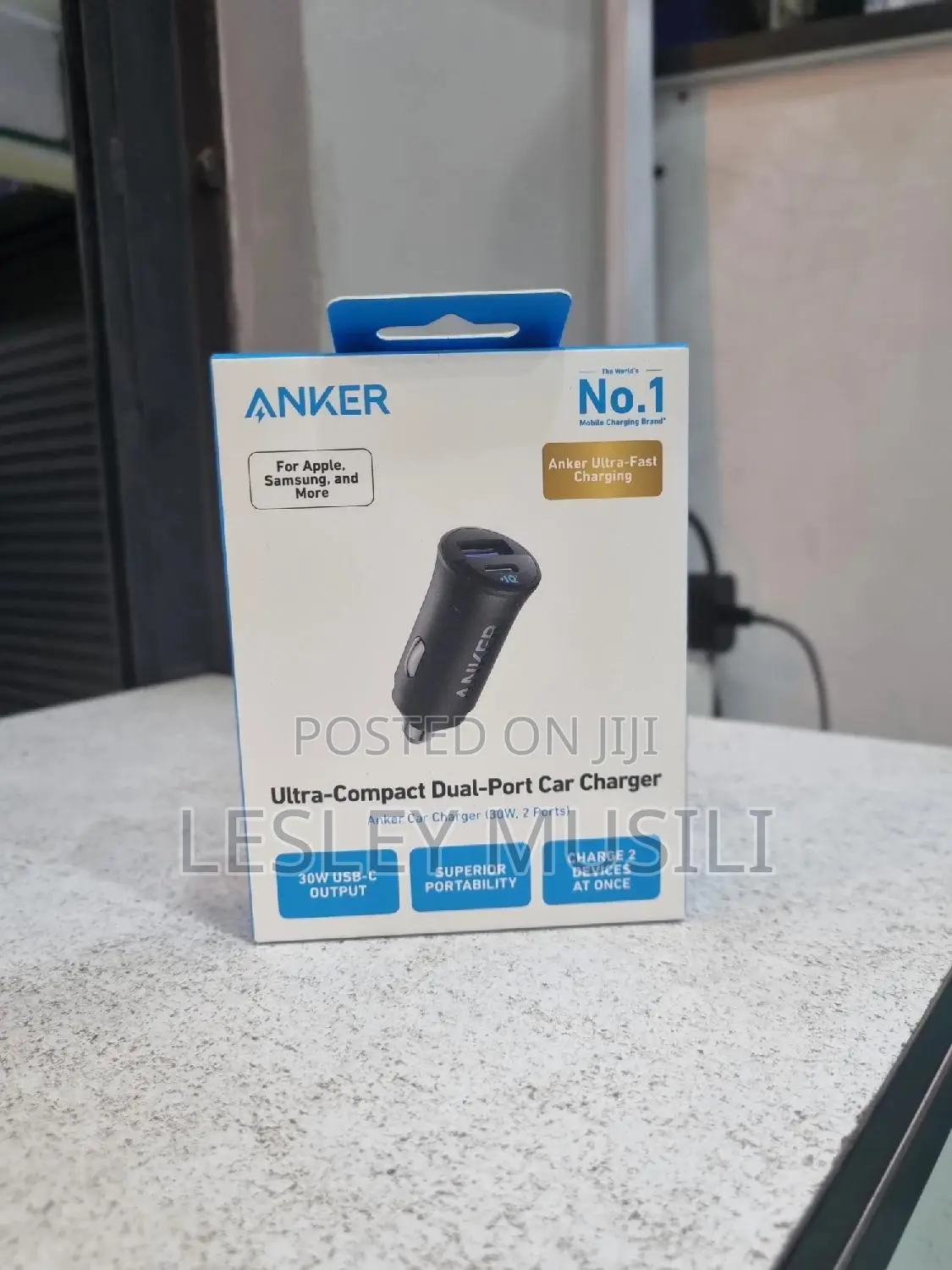 Anker 30W 2-Port Type C Fast Car Charger Ultra Port