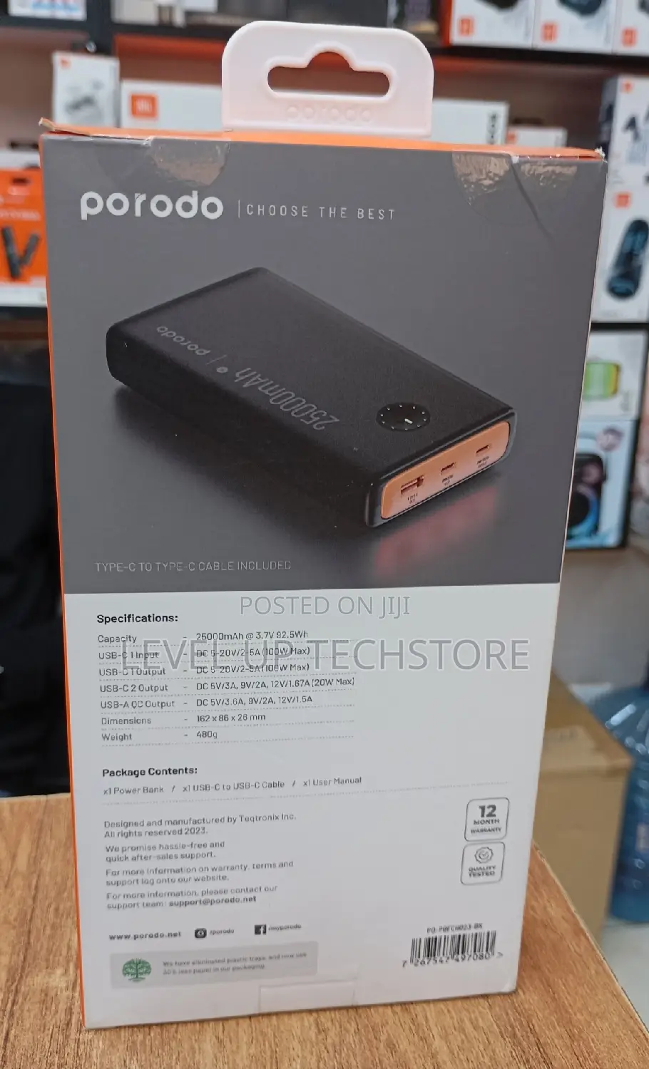 Porodo Compact Power Bank 25000 Mah Pd 120w