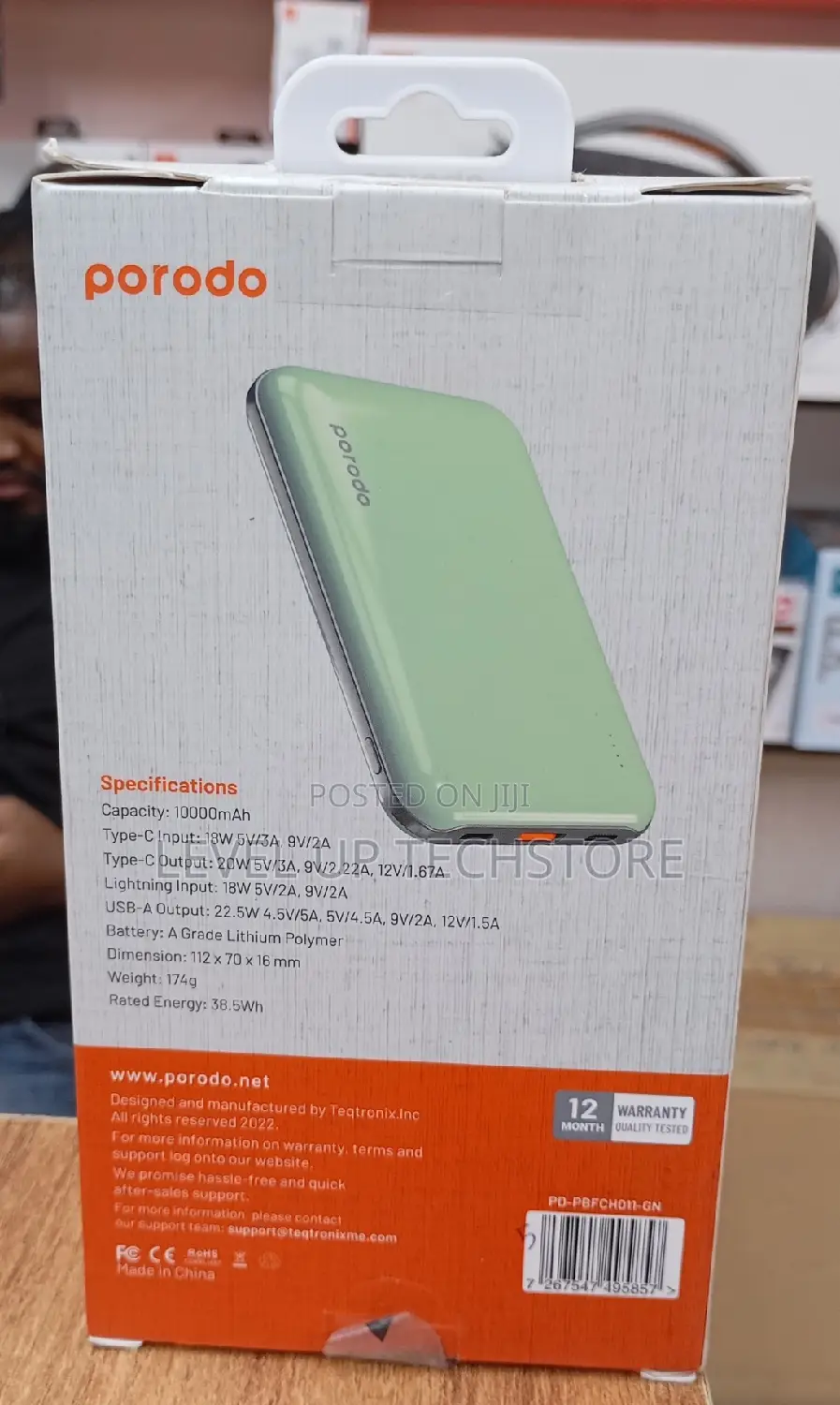 Porodo Power Bank 10000mah Pd 20w