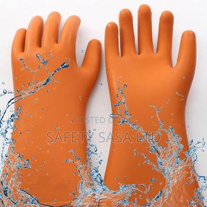Rubber Gloves, 35KV High Voltage Insulation Non Static - thumbnail 2