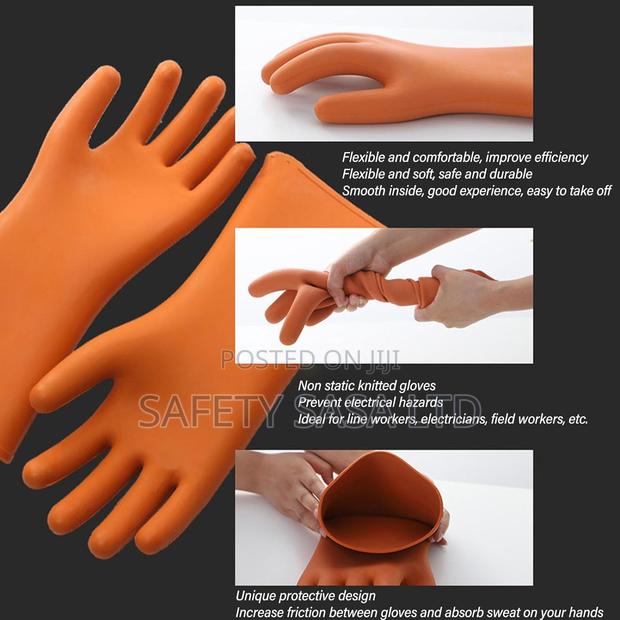 Rubber Gloves, 35KV High Voltage Insulation Non Static - thumbnail 3