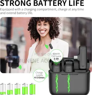 2mic USB TYPE C Wireless Lavalier Microphone Charging Case
