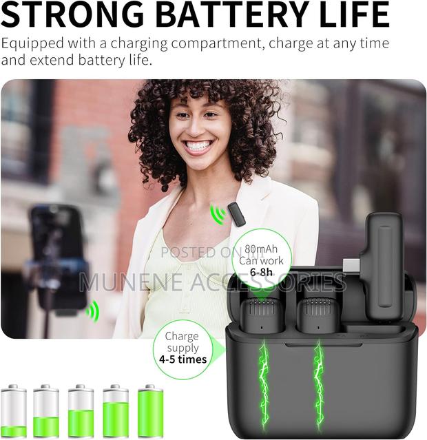 2mic USB TYPE C Wireless Lavalier Microphone Charging Case - thumbnail 3