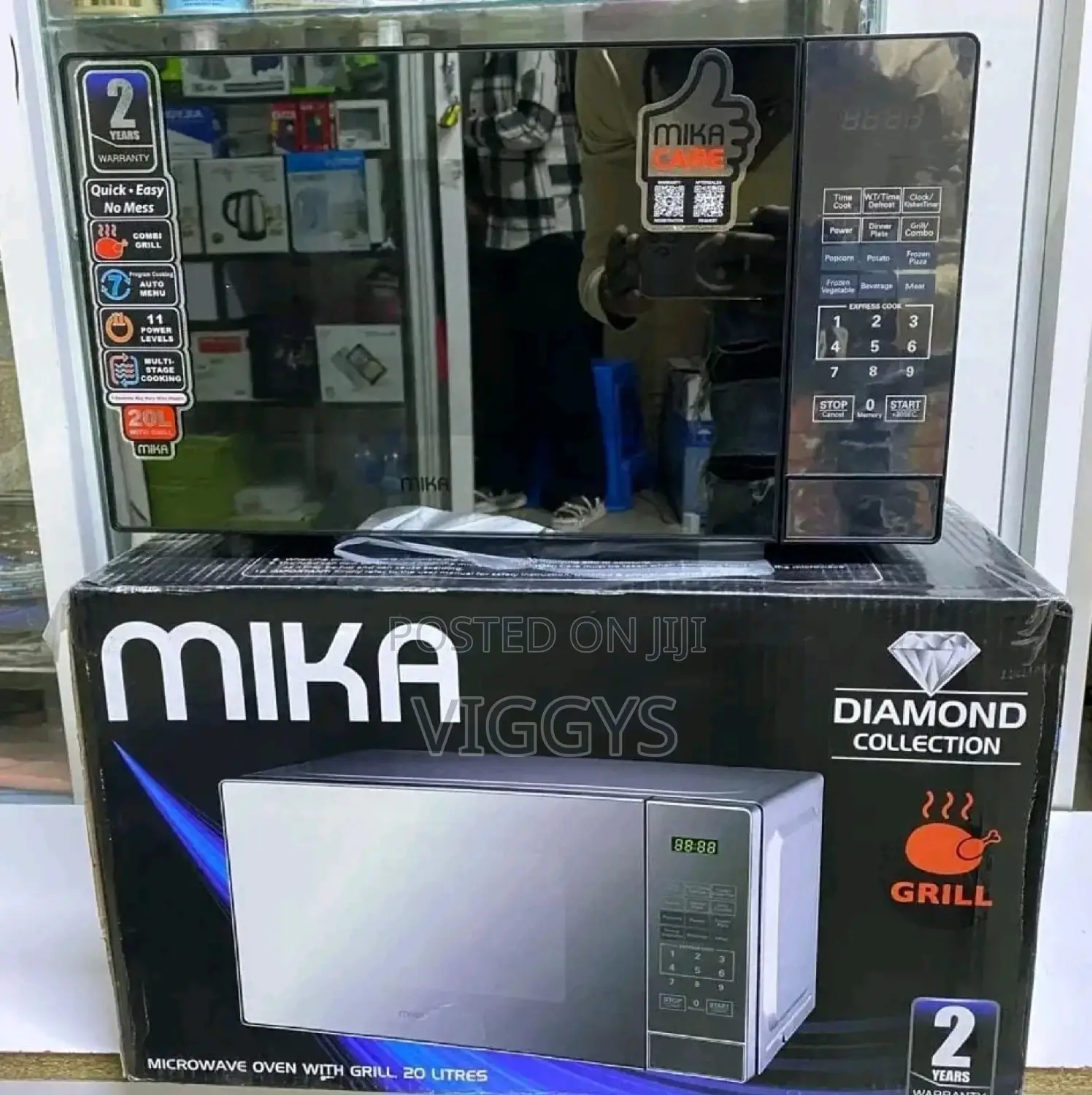 Black Mika Microwave With Grill
