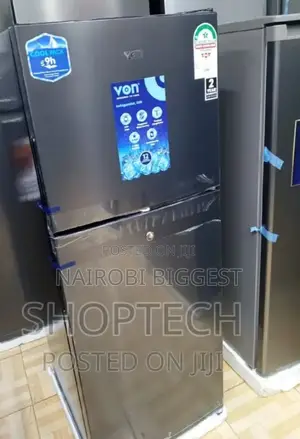 Von 138l Dark Silver Double Door Fridge