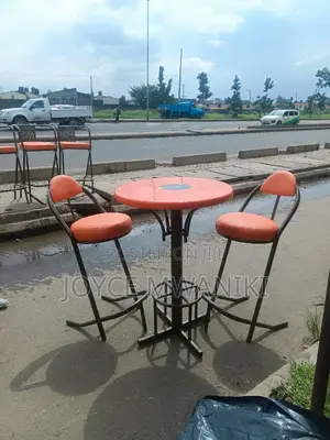 Powder Coated High Chairs and a Table.