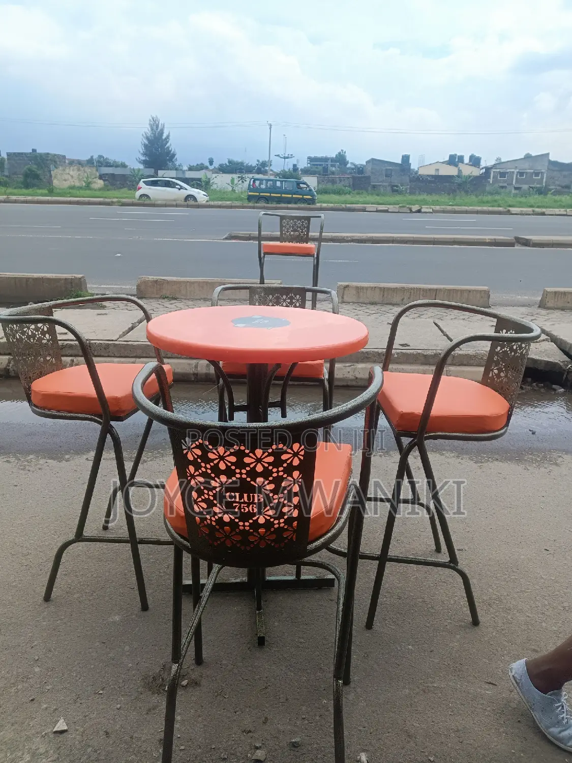 Restaurant Set, Powder Coated Chairs and Table.