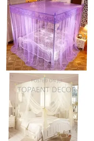 Purple and White Mosquito Net Purple and White Mosquito Net
