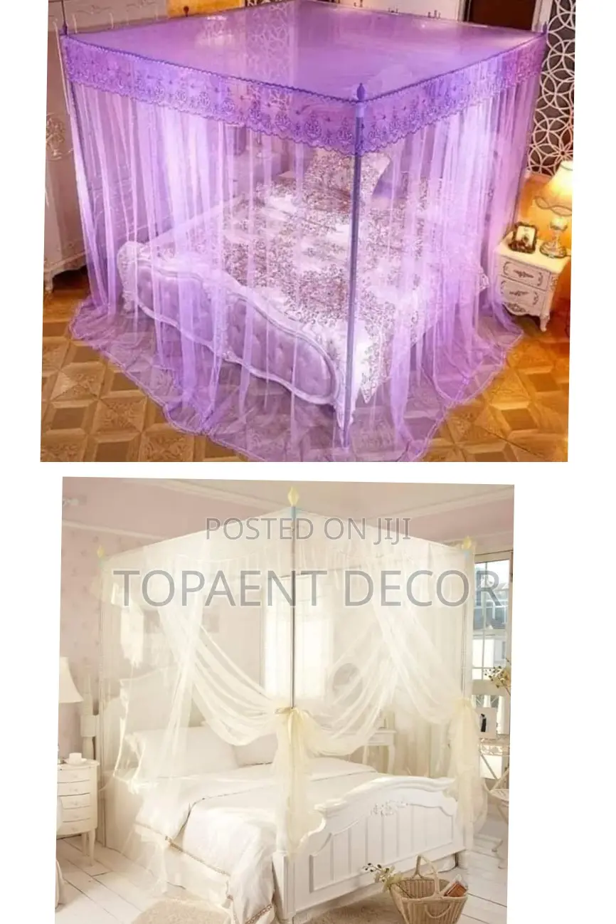 Purple and White Mosquito Net Purple and White Mosquito Net