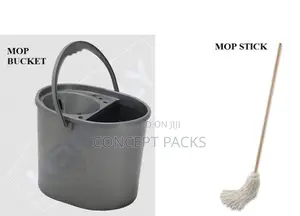 Kenpoly Mop Bucket No.1 + Fitted Mop With Wooden Stick