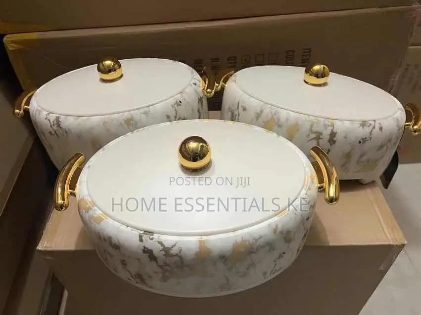 LUXURIOUS Insulated Hotpots Set Oval-Marbled 2L,2.5L,3L*