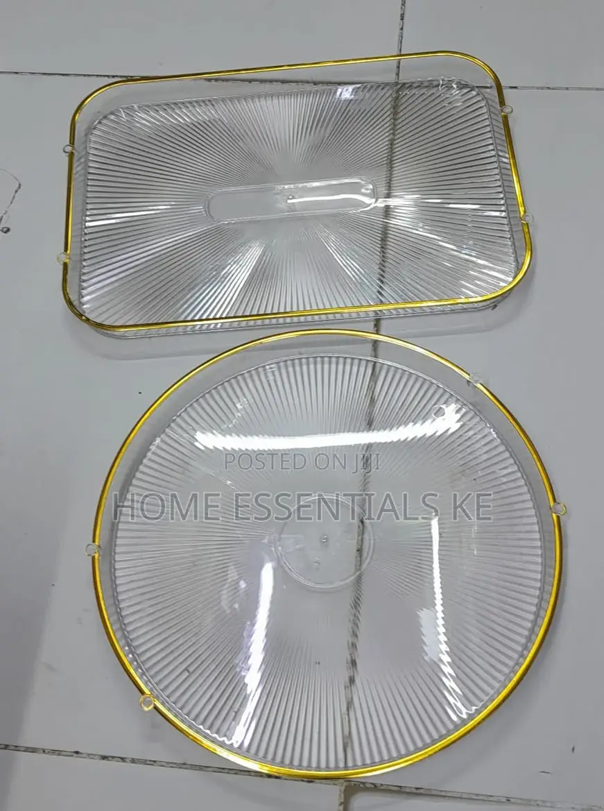 *ROUND RECTANGULAR Modern Tray WITH Gold Rimmed