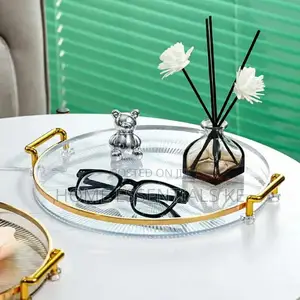 *ROUND RECTANGULAR Modern Tray WITH Gold Rimmed