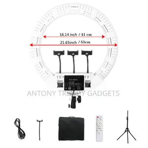 LED 18 Inch Ring Light Kit With Stand and Case. 55W Va