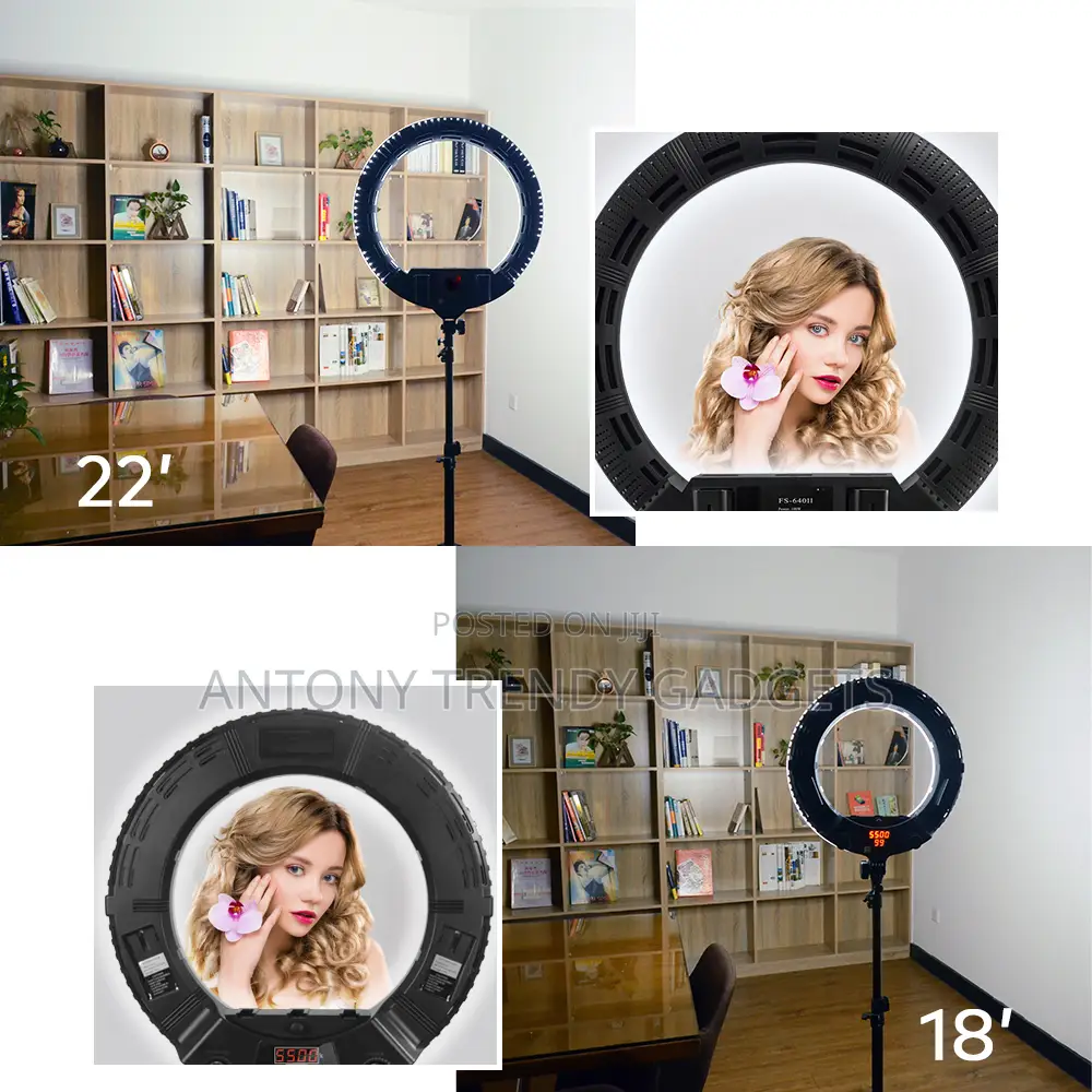 LED 18 Inch Ring Light Kit With Stand and Case. 55W Va