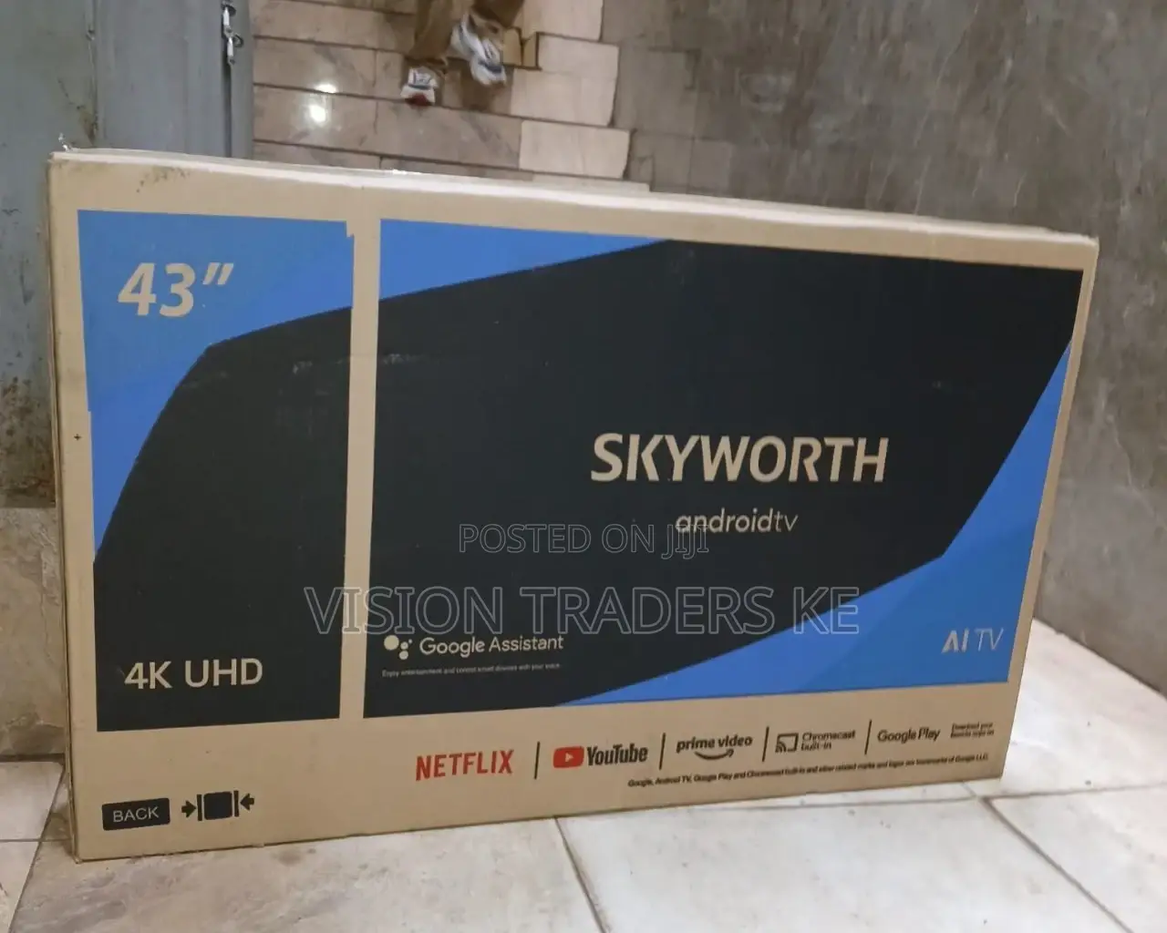 Skyworth 43'' Smart Android Google Tv Frameless Tv, Netflix