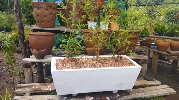 White Bamboo Concrete Troughs,Flower Pots