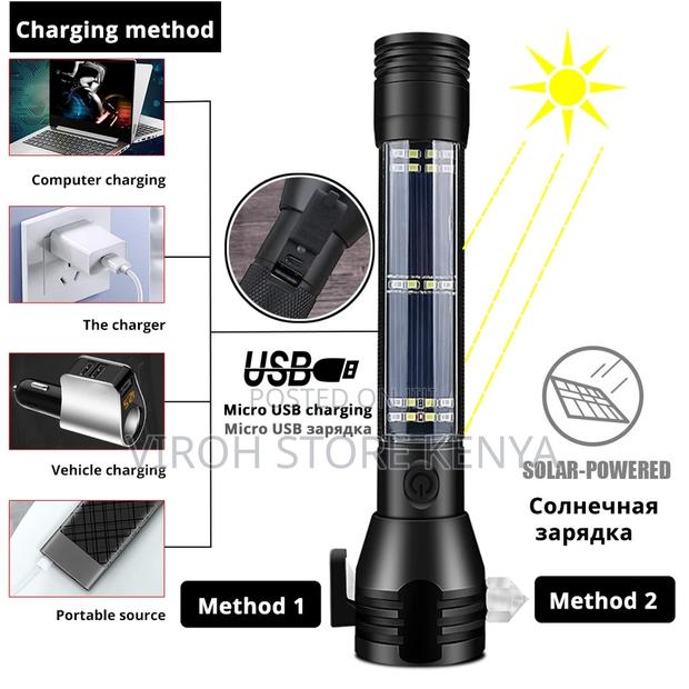 6 Modes Torch With Magnet / Hammer / Power Bank Solar Torch - thumbnail 3