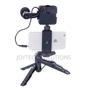Phone Tripod Table Stand. With Microphone Lighting