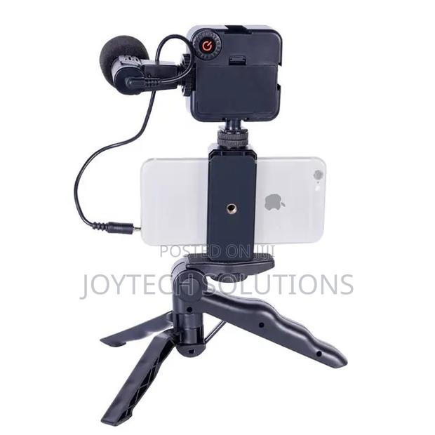 Phone Tripod Table Stand. With Microphone Lighting - thumbnail 2