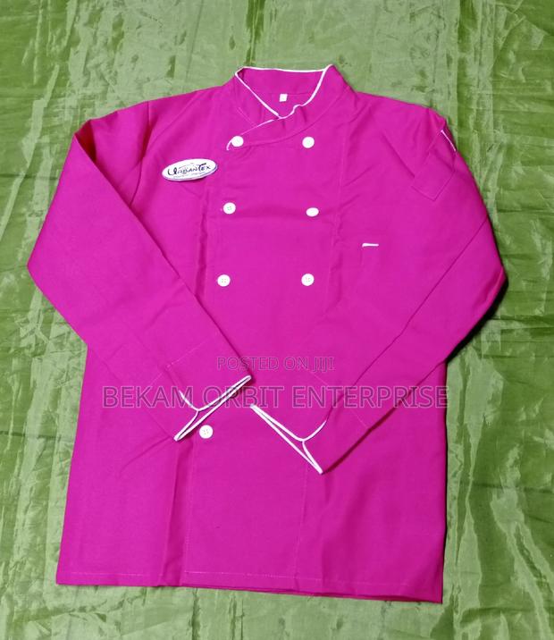 Poly-cotton Custom Pink Chef Jacket - main view