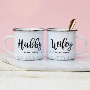 Personalised Couple Enamel Mugs