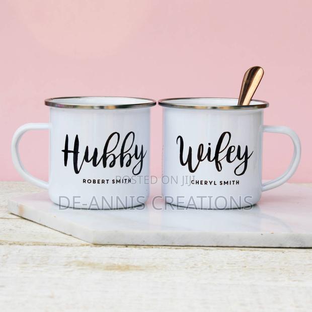 Personalised Couple Enamel Mugs