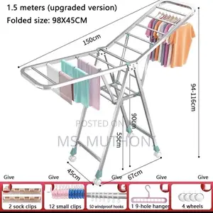 Movable Foldable/Portable LAUNDRY DRYING RACK With Wheels *