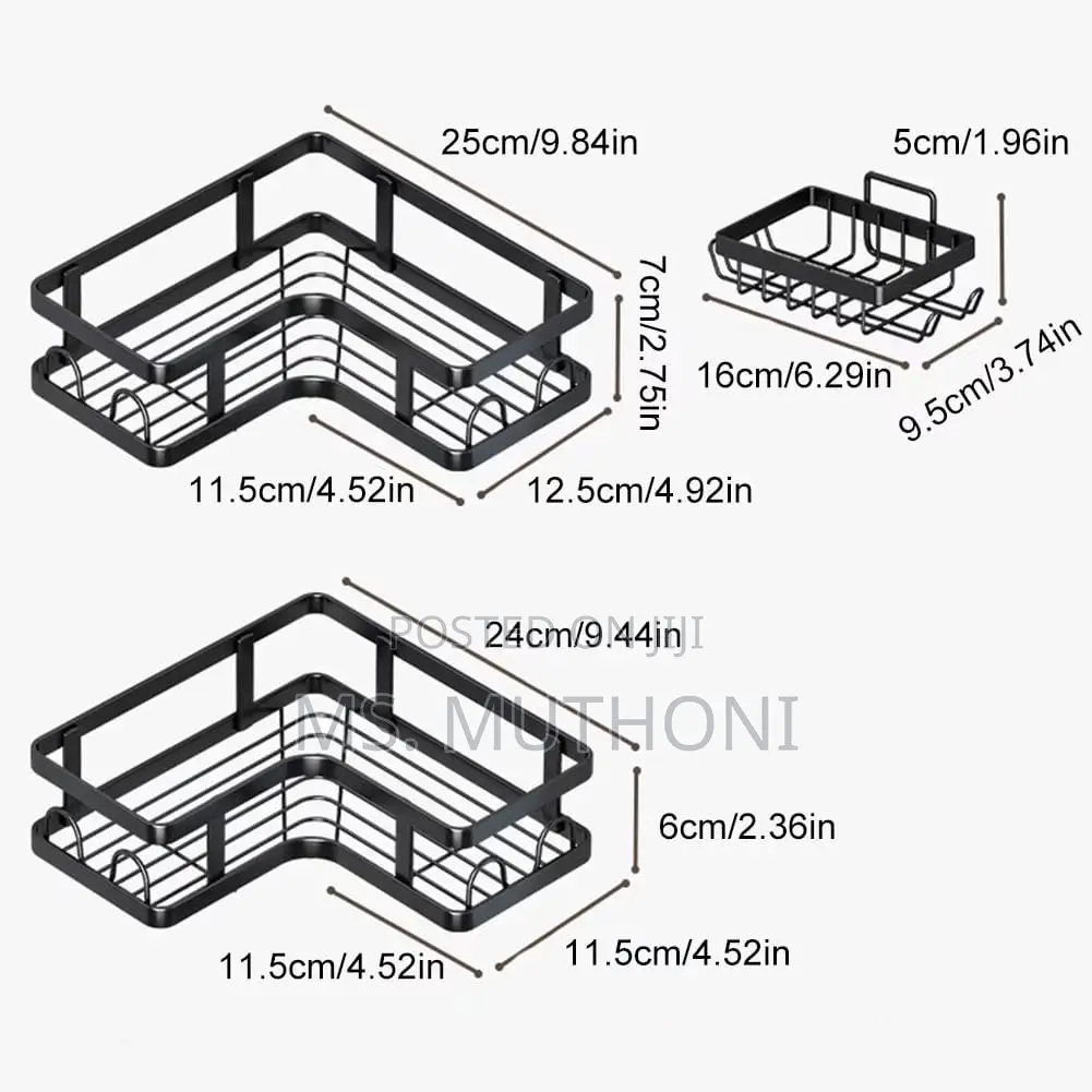 3pcs Set Corner Shower Caddy Shelf/Bathroom Organizer*