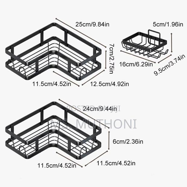 3pcs Set Corner Shower Caddy Shelf/Bathroom Organizer* - thumbnail 6
