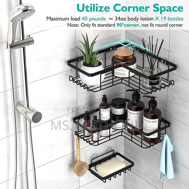 3pcs Set Corner Shower Caddy Shelf/Bathroom Organizer* - thumbnail 3
