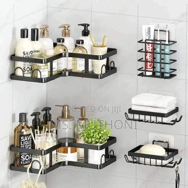 5pcs Set Corner Shower Caddy Shelf/Bathroom Organizer*