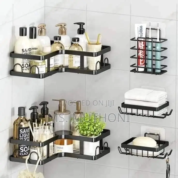 5pcs Set Corner Shower Caddy Shelf/Bathroom Organizer*